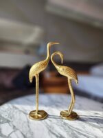 NATURALS EXPORT HANDICRAFT CREATIVE METAL GOLD FINISH ANIMAL SWAN STATUES | SWAN SCULPTURE | HOME, OFFICE, CAFE, HOTEL DECOR | DECORATIVE GIFT ITEM (PAIR)