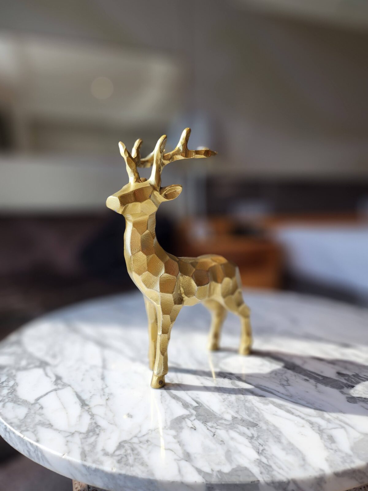 24K GOLD FINISH DEER (HIRAN), REINDEER SHOWPIECE DECORATIVE ITEMS FOR HOME DECORATION GOLD PLATED STATUE HOME/OFFICE TABLE LIVING ROOM DÉCOR