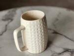 BEER & MILK MUG, WHITE COLOUR, 550 ML, LARGE SIZE, HANDMADE GLAZED STONEWARE CERAMIC