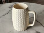 BEER & MILK MUG, WHITE COLOUR, 550 ML, LARGE SIZE, HANDMADE GLAZED STONEWARE CERAMIC