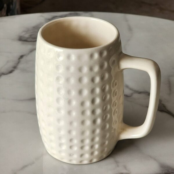 BEER & MILK MUG, WHITE COLOUR, 550 ML, LARGE SIZE, HANDMADE GLAZED STONEWARE CERAMIC