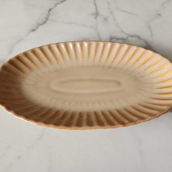 HANDCRAFTED 'OVAL SERVING TRAY/ DISH ' | BEIGE/LIGHT BROWN COLOUR