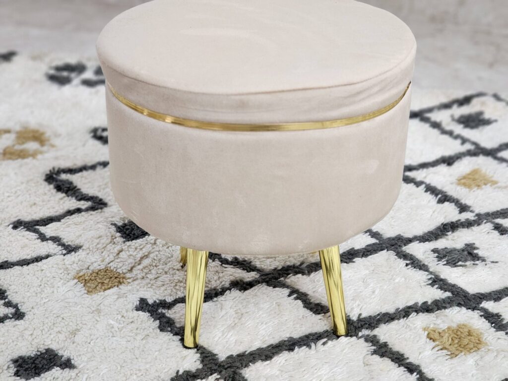 beige mudha/ foot rest stool