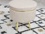 beige mudha/ foot rest stool