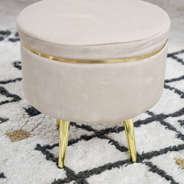 beige mudha/ foot rest stool