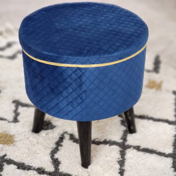 35. STOOLS FOR LIVING ROOM/ MUDDA SITTING FURNITURE FOOTREST SEAT POUFFE PUFFY FOAM STOOL FOOTSTOOL FOR OFFICE HOME DECOR, 16X16X17 INCH, ROYAL BLUE COLOUR