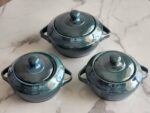 Green casserole/ Handi set of 3