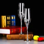 Crystal champagne glasses 2pcs with diamonds