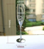 Crystal champagne glasses 2pcs with diamonds