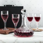 NOVARE Wholesale New Design Engraved Wine Decanter Set With Goblet Wine Glass