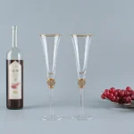 Champagne glasses with diamond setting