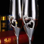 Crystal champagne glasses 2pcs with diamonds