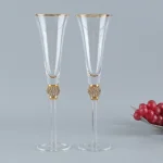 Champagne glasses with diamond setting