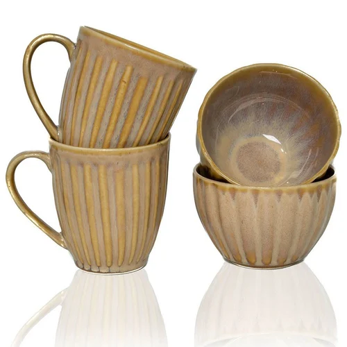 beige ceramic mugs