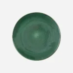 DARK GREEN HAND GLAZED CERAMIC DINNER PLATES (MICROWAVE SAFE & DISHWASHER SAFE, 10 PACK OF-6) CERAMIC PLATES FOR DINNER