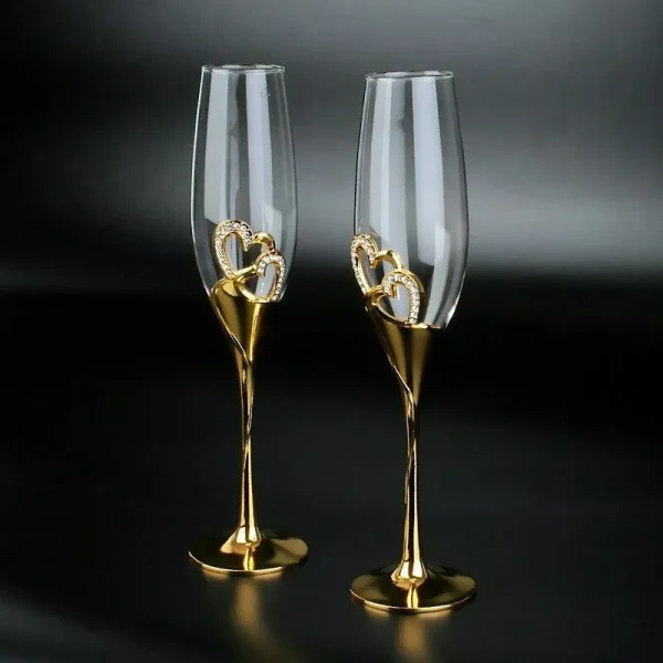 Heart Champagne glass set